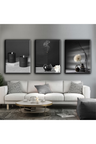 Harika bir ev ДЕКОРАТИВНА КАРТИНА ЗА КАДИФЕ | 3-ЧАСТНА ВЕРТИКАЛНА КАРТИНА БЕЗ...