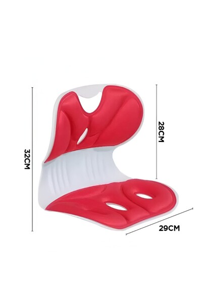 Flippy Seat Support - Posture Correction, Portable, Ergonomic, Breathable, 32x29x28 cm, S, Red