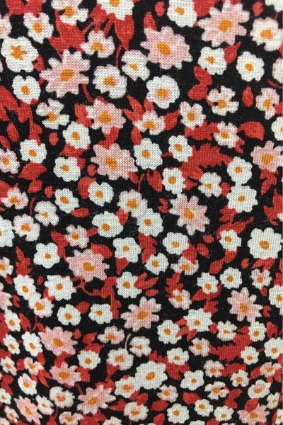 Şans Kadın Büyük Beden Kırmızı, Bel Lastik Detaylı Bisiklet Yaka Viskon Cepli Elbise 65N39130