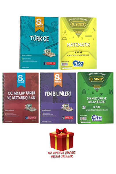 Pandül Yayınları 8. Sınıf Seti:Türkçe+Matematik+İnkılap Tarihi ve Atatürkçülük+Fen Bilimler+Din Kültürü Konu Anlatımı