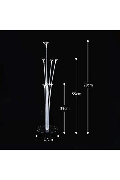 Flippy Balloon Stand Flippy, Three-Layer, for 7 Balloons, 70 cm, Transparent