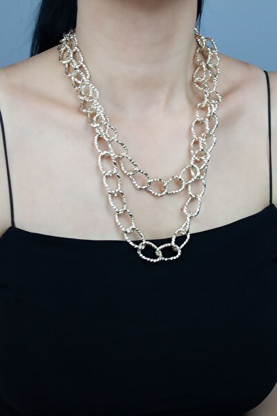 Liveyn Design Double Row Glittering Chain Necklace