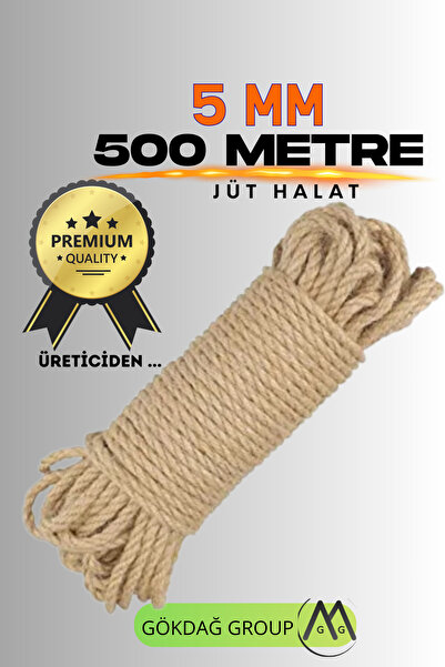GÖKDAĞ GROUP 5 MM 500 Metre Jüt Halat Dekoratif Hasır İp Urgan Süs