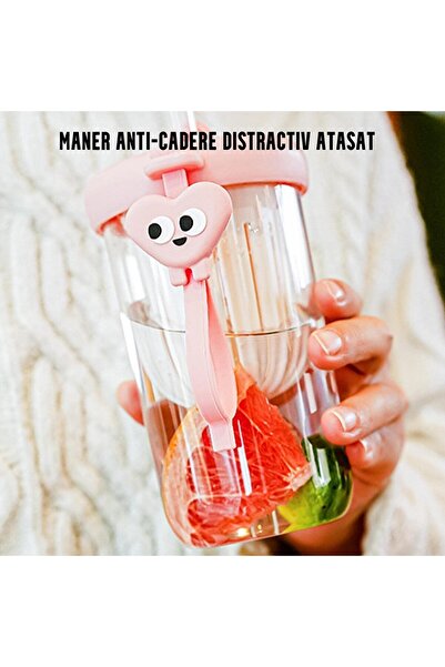 Flippy Silicone cup with lid and straw for children, Flippy, anti-fall, fruit/tea/ice compartment, high tem