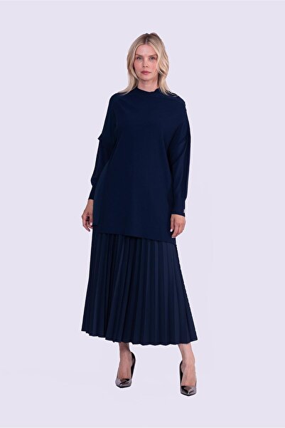 Invee Körüklü Triko tunik LACİVERT