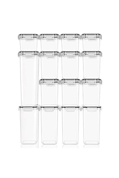 Flippy Food Storage Containers, Flippy, Set of 15 Containers for Spices, Cereals, Kitchen, Plastic PP, Food