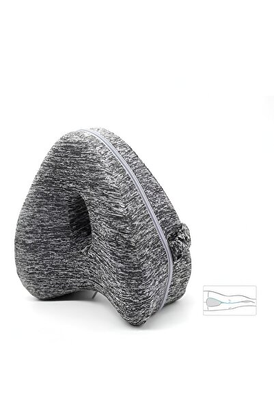 dalip Orthopedic Leg Pillow, Heart-shaped Memory Foam, 25x23x13 cm, Gray