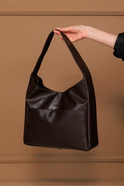 Zenvia حقيبة كتف نسائية كبيرة الحجم ذات لون بني فاتح