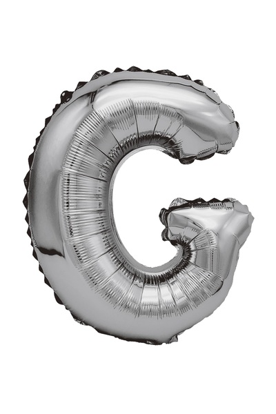 SDX Market Balon folie metalizată argintie, Mirific Party, Litera G, 80 cm, A...