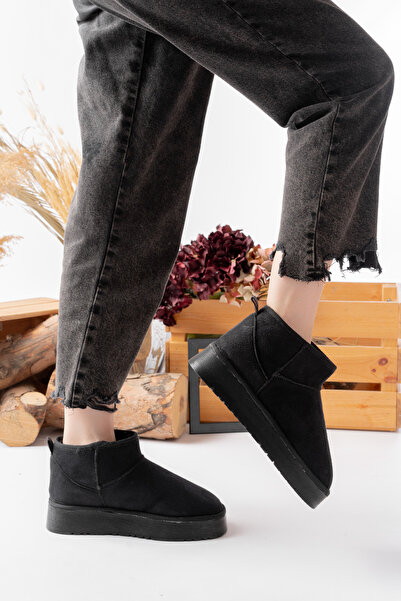 NOVELLAM SHOES Kadın Felix Ultra Mini Bilek Boy İçi Kürklü Kalın Taban Klasik Bot