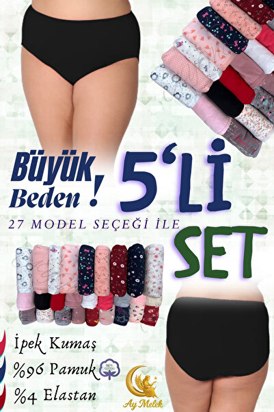 AYMELEK Chiloți / Slip pentru femei (5 bucăți) Lărgiți, mărime mare, culori mixte, lenjerie de corp
