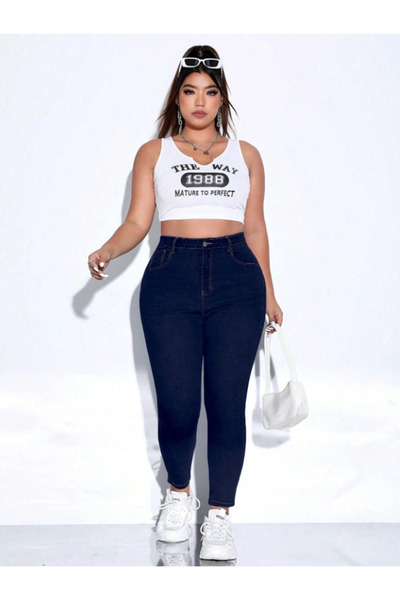 Linarose Women's Classic Plus Size Skinny Fit High Waist Full Lycra Soft Wear Jean Big Size