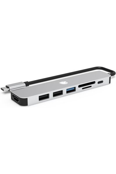 ASA 6-in-1 USB C Multi-Port Hub, Aluminum Portable Adapter with 4K HDMI Output, 3 USB 3.0 Ports, SD