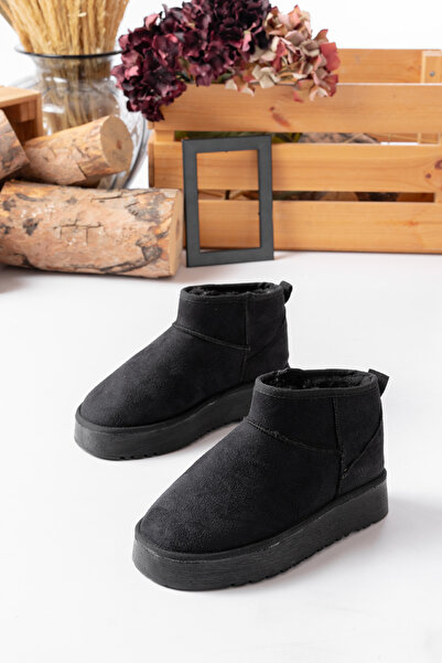 NOVELLAM SHOES Kadın Felix Ultra Mini Bilek Boy İçi Kürklü Kalın Taban Klasik Bot