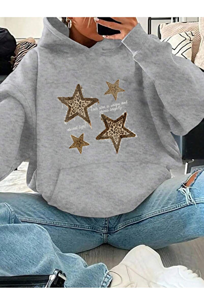 uyguntarz Unisex Eternal Light Printed Oversize Sweatshirt