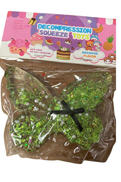 BalonKasaba Kelebek Sukuşi Yeşil İncili Yumoş Jel Stres Oyuncağı Kelebek Mode...