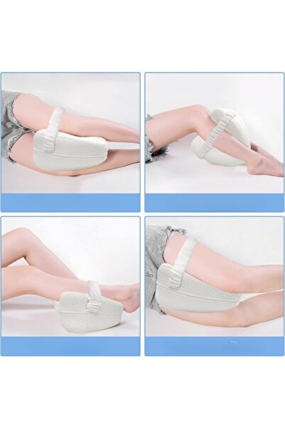 dalip Orthopedic Leg Pillow, Heart-Shaped Memory Foam with Anti-slip Strap, 25x23x13 cm, White