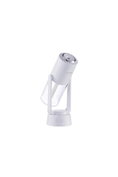 Flippy Umidificator de aer cu ultrasunete portabil, rezervor de 200 ml, cu ioni negativi, LED în 7 culori, 360 de grade, alb