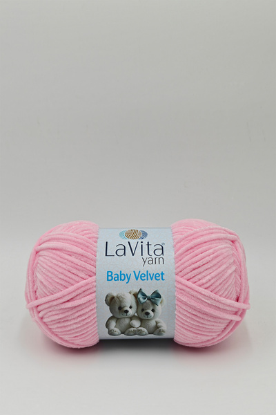 LaVita Yarn خيط حياكة يدوي مخملي للأطفال، 100% بوليستر، 100 جرام (4007 وردي ل...