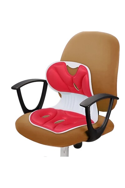 Flippy Seat Support for Posture Correction, Portable, Ergonomic, Breathable, 36x34x33 cm, L, Red