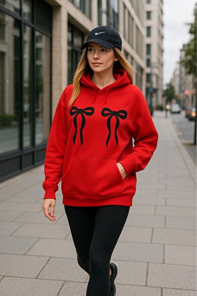 KOZİA OUTDOORS Γυναικείο φούτερ με κουκούλα και στάμπα κορδέλας