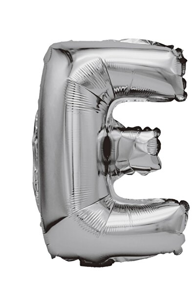 SDX Market Balon folie metalizată argintie, Mirific Party, Litera E, 80 cm, A...
