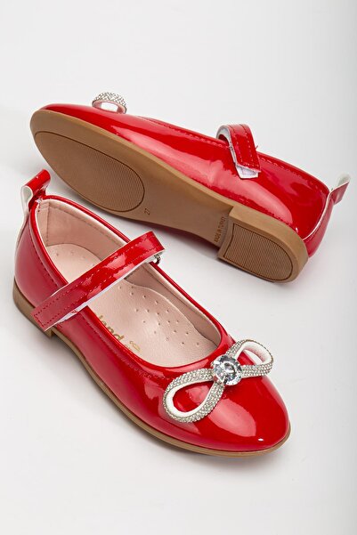 Pabuçland Very Light, Very Comfortable Insole, Orthopedic Stone Detailed Pearl Ribbon Ballerinas