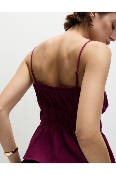 Marks & Spencer Keten Karışımlı İnce Askılı Bluz
