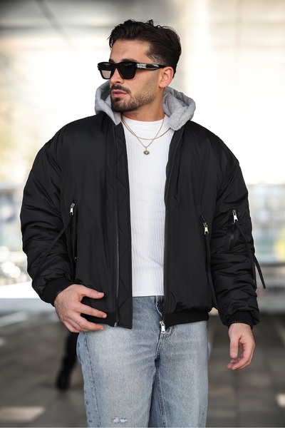 RHONES معطف بومبر رجالي بقلنسوة