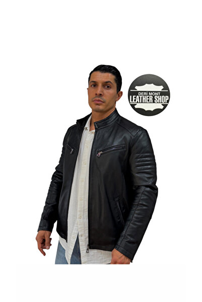 derimont سترة جلدية رياضية من جلد الخروف الأصلي