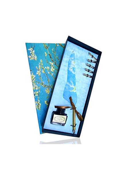 CASABA قلم ديفيد ذو الريشة مع 5 رؤوس أقلام ملونة