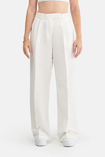 Vibeys Moda Women's Double Pleated Lycra Stretch Fabric High Waist Trousers