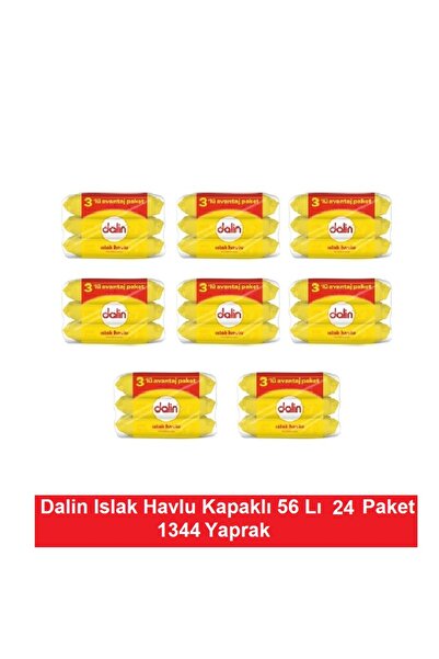 Dalin Islak Havlu 56 Lı Kapaklı x 24 Paket = 1344 Yaprak