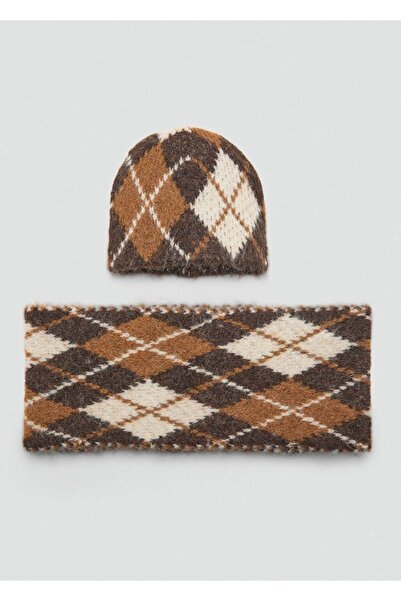 MANGO Woman Baklava desenli şapka