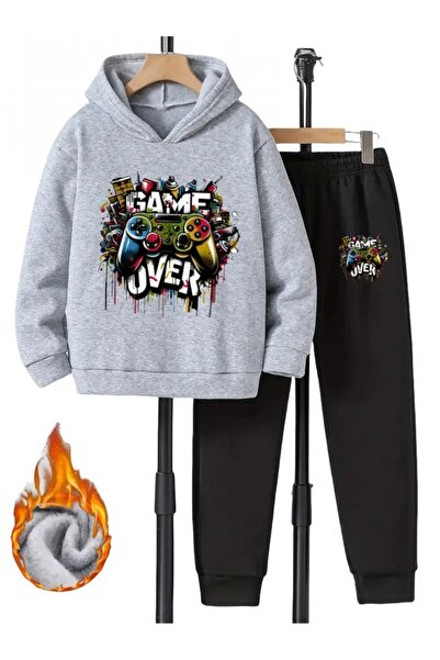 buendiakids Sada mikiny s kapucí a tepláků s potiskem Game Over pro dívky/chlapce