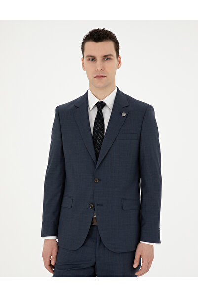 Pierre Cardin Lacivert Slim Fit Çizgili Yün İpek Karışımlı Takım Elbise 50285293-VR033