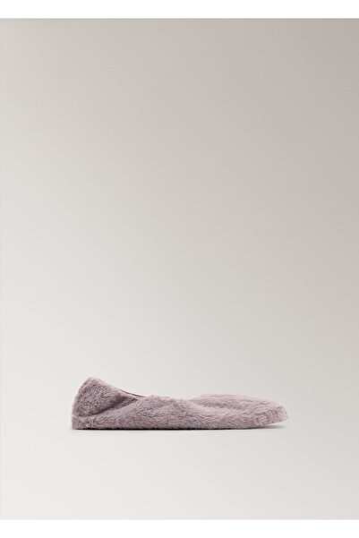 MANGO Woman Kürk görünümlü babet ayakkabı