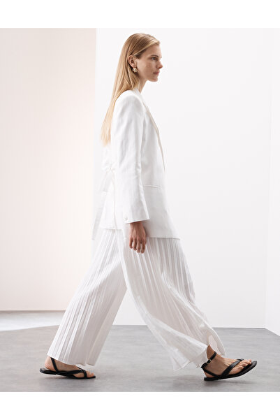 Marks & Spencer Linen Pleat Pantolon