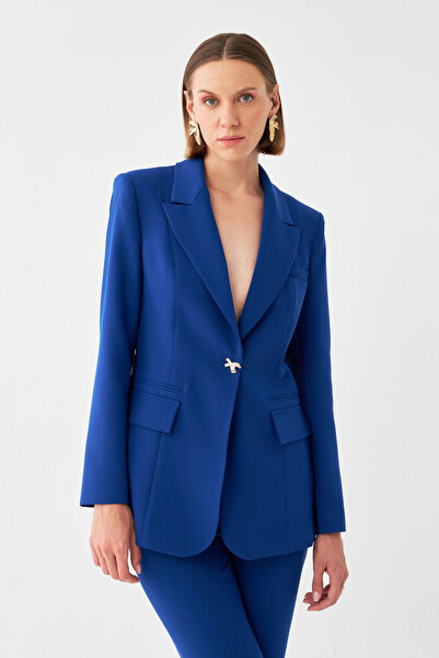 NAGRADA Özel Düğme Detaylı Saks Blazer Takım