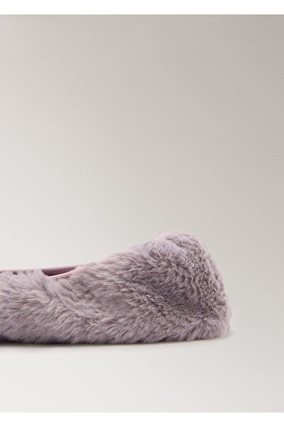 MANGO Woman Kürk görünümlü babet ayakkabı