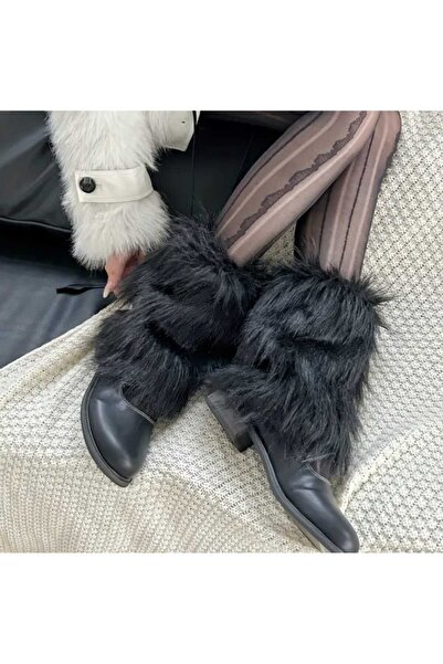 milio Kısa Kürk Tozluk Peluş Tozluk Y2k