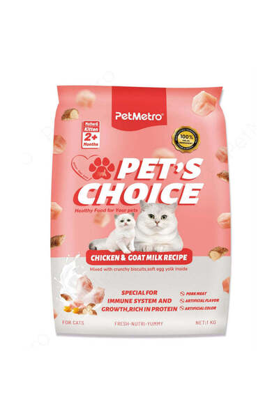 Others طعام للأم والقطط الصغيرة نكهة الدجاج وحليب الماعز من بيت مترو 1 كجم
