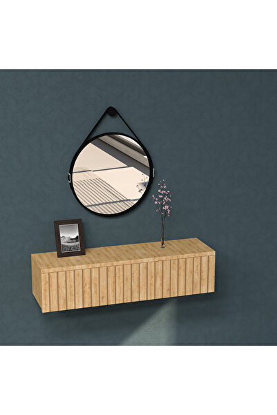 Barida Sanat Konsol Tek Büyük Çekmeceli | Dresuar | Duvara Monte MDF Ahşap Raf | Makyaj Masası 55cm uzunluk