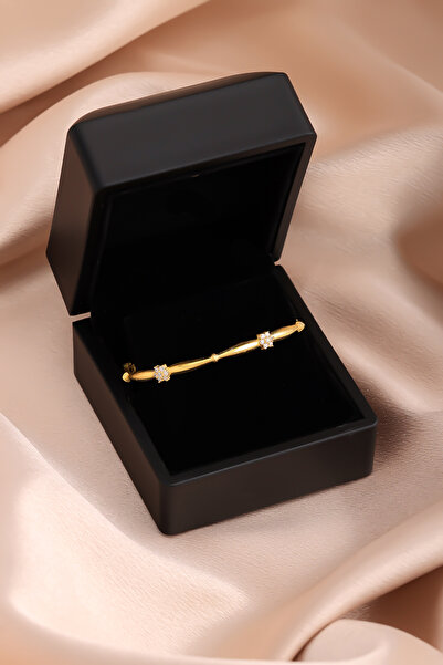 Lucente Jewellery Luxury Serisi Işıklı Hediye Kutulu 925 Ayar Altın Gümüş Kaplama Pırlanta Montürlü Zarif Bilezik