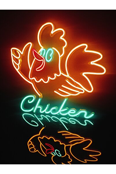 KAMER NEON LED IŞIKLI CHİCKEN MENÜ TABELA RESTORAN CAFE