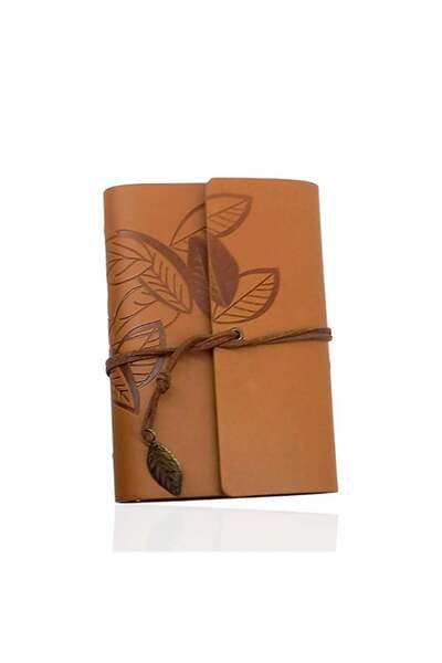 CASABA دفتر ملاحظات جلدي بتصميم ريترو بتصميم أوراق صغيرة الحجم باللون البني