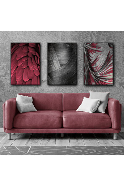 Harikabirev TABLO ABSTRACTE DE PĂRĂ DE PĂSĂRI EFLATUN*GRI 02 | TABLO PE Pânză...