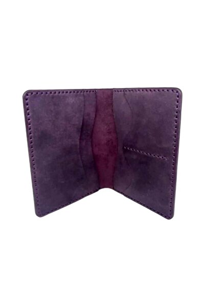 CASABA حافظة جواز سفر مصنوعة يدويًا من الجلد الطبيعي باللون الأرجواني