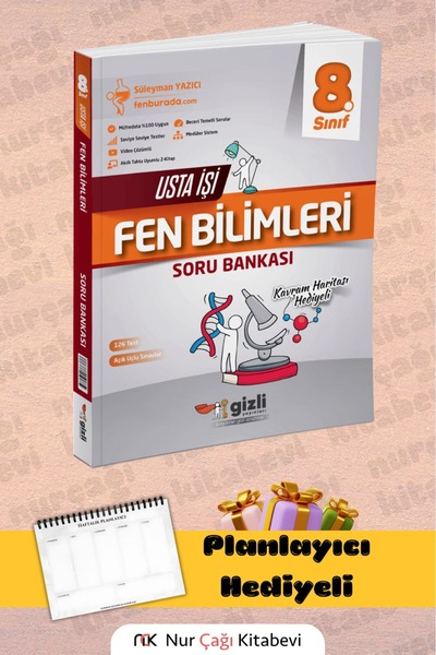 Gizli Yayınları 8. Sınıf Fen Bilimleri Usta İşi Soru Bankası (Kavram Haritası...