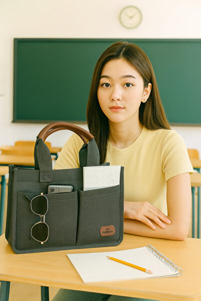 ESTUTE Geantă tote din pânză pentru femei – cu mai multe compartimente, cu fe...